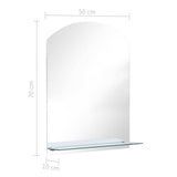 249432 Wall Mirror with Shelf 50x70 cm Tempered Glass