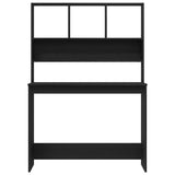 Desk with Shelves Black Oak 102x45x148 cm Engineered Wood 861985