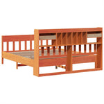 ZNTS Bed Frame without Mattress Wax Brown 180x200 cm Super King Solid Wood Pine 3323253
