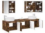 Bathroom Cabinet Set 5 pcs Smoked Oak Engineered Wood 3406531