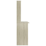 Desk with Shelf Sonoma Oak 110x45x157 cm Engineered Wood 800390