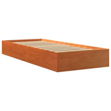 Bed Frame without Mattress Wax Brown 75x190 cm Small Single Solid Wood Pine 844822