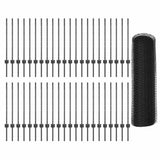 Welded Wire Fence 100 x 0.8 m PVC-Coated Steel Grey 3336925
