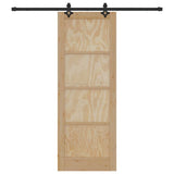 Sliding Door Manual Natural and black 78 x 211 cm 3333528