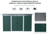 8.5 x 4ft Metal Shed with Lightsky Panels, Garden Storage Tool House with Double Doors for Garden, T3398P318750