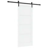 Sliding Door White and Black 83 x 202 cm Solid Pine Wood 3445398