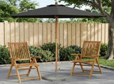 Garden Parasol 240 x 237 cm Solid Eucalyptus Wood Anthracite 42041408