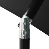 3-Tier Garden Parasol with Aluminium Pole Black 2 m 313858