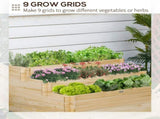 117cm x 100cm x 54cm 3 Tier Raised Garden Bed 376L Fir Wood Elevated Planter Flower Box with 9 Grow T3398P322129