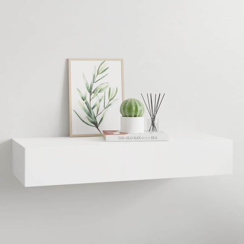 Wall-mounted Drawer Shelf White 60x23.5x10 cm MDF 330255