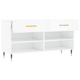 Shoe Bench High Gloss White 102x35x55 cm Engineered Wood 829718