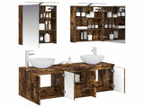 Bathroom Cabinet Set 5 pcs Smoked Oak Engineered Wood 3406355