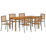 Garden Dining Set 7 pcs Grey Solid Acacia Wood 3365542
