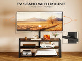 Industrial-Style TV Stand, with 35&deg Swivel Bracket - Dark Brown T3398P377885