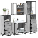 4 Piece Bathroom Furniture Set Grey Sonoma Engineered Wood 3301248