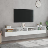 TV Wall Cabinets 2 pcs White 100x30x30 cm Engineered Wood 836883