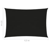 ZNTS Sunshade Sail 160 g/m² Black 3.5x4.5 m HDPE 311736