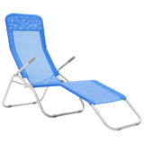 ZNTS Folding Sun Loungers 2 pcs Textilene Blue 44337