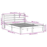 Bed Frame with Headboard without Mattress 135x190 cm Double 3306778