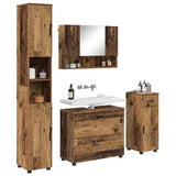 Bathroom Furniture Set 4 pcs Old Wood Engineered Wood and Metal 3393061