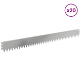 Lawn Edging 20 pcs 103 x 10 cm Steel Silver 8008343