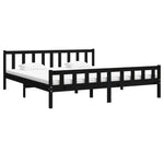 Bed Frame without Mattress Black Solid Wood 200x200 cm 810703