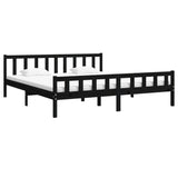 Bed Frame without Mattress Black Solid Wood 200x200 cm 810703