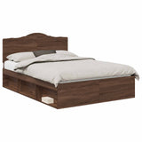 Bed Frame with Headboard Brown Oak 140 x 200 cm Solid Pine Wood 3413305