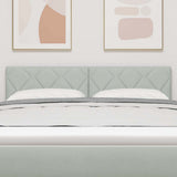 Headboard Height Adjustable Light grey 144 cm Velvet 42007248