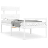 Senior Bed without Mattress White 90x200 cm Solid Wood 3195337