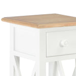 ZNTS Side Table White 27x27x65.5 cm Wood 280057