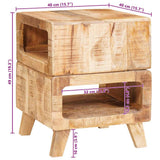 End Table with Shelf Brown 40 x 40 x 49 cm Solid Mango Wood 4104553