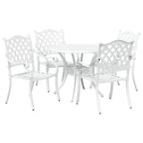 Garden Dining Set 5 pcs White Aluminium 3334694