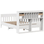 ZNTS Bed Frame without Mattress White 140x200 cm Solid Wood Pine 3323261