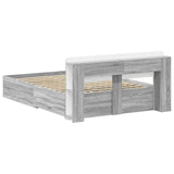 Bed Frame with Storage Grey Sonoma 140 x 200 cm Engineered Wood 3433768