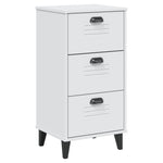 ZNTS Bedside Cabinet VIKEN White Solid Wood Pine 374917