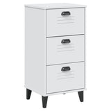 ZNTS Bedside Cabinet VIKEN White Solid Wood Pine 374917