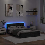 Bed Frame with Headboard Black Oak 140 x 200 cm Engineered Wood 3403600