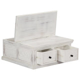 Coffee Table White Solid Mango Wood 70 cm x 70 cm x 30 cm 249872