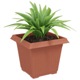 Square Flower Pot 24 pcs Brick Red 20 x 20 x 16 cm Plastic 42020342