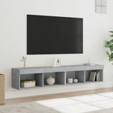 TV Cabinets with LED Lights 2 pcs Concrete Grey 80x30x30 cm 837148