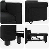 Pull out Sofa Bed Single Black 90 x 165 x 87 cm Fabric 42002686