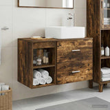 Bathroom Furniture Set 2 pcs Smoked Oak Engineered Wood 3403884
