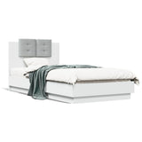 Bed Frame White Engineered wood Single Bed Frame Rectangular 3210059