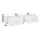 Double Washing and Drying Machine Pedestal with Drawers White 51195