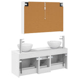 Bathroom Furniture Set 4 pcs White Engineered Wood and Glass 3406743