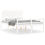 Senior Bed without Mattress White 140x200 cm Solid Wood 3195547