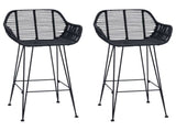 Bar Chair 2 pcs 55 x 52 x 92 cm Rattan and Iron 42011554
