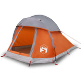 ZNTS Camping Tent Dome 1-Person Grey and Orange Waterproof 94790