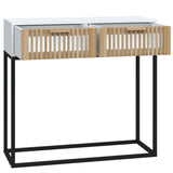 Console Table White 80x30x75 cm Engineered Wood and Iron 352103